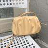 Saddle Bag Female Cloud Bag White Bag Hand-held Messenger Korean Version Chic Simple Fairy Fold 2025 New Trendy