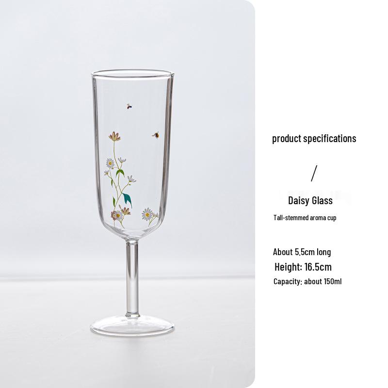 

Elegant High-Footed Transparent Heat-Resistant Borosilicate Glass Wine and Tea Tasting Cup