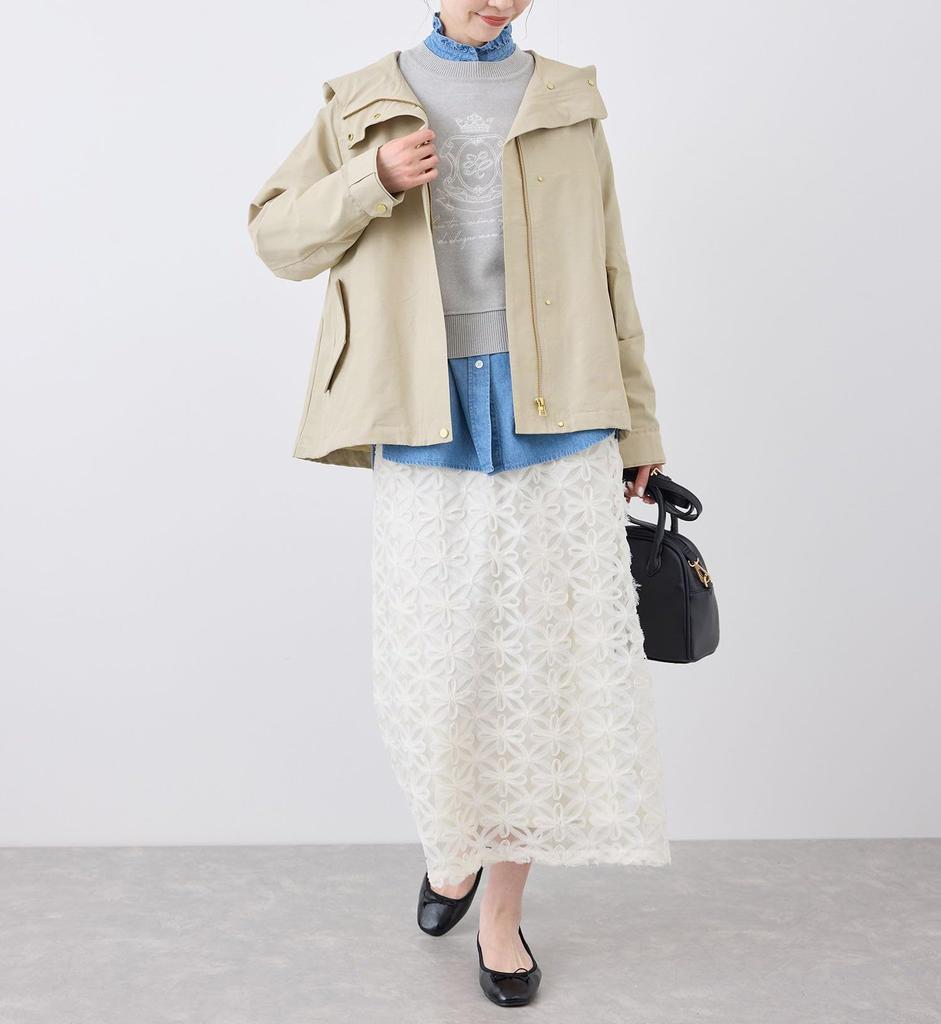 ROPE PICNIC Basic Mountain Parka with Pollen Guard and GDL15140 Women's Water-Repellent Finish, Beige,