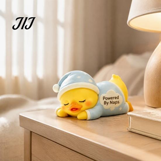 Lovely Animal Figurine Gift Emotional Support Duck Figurine, Resin Yellow Ornament, Small Statue for Bedroom Cute Home Office Desk Decor Creative