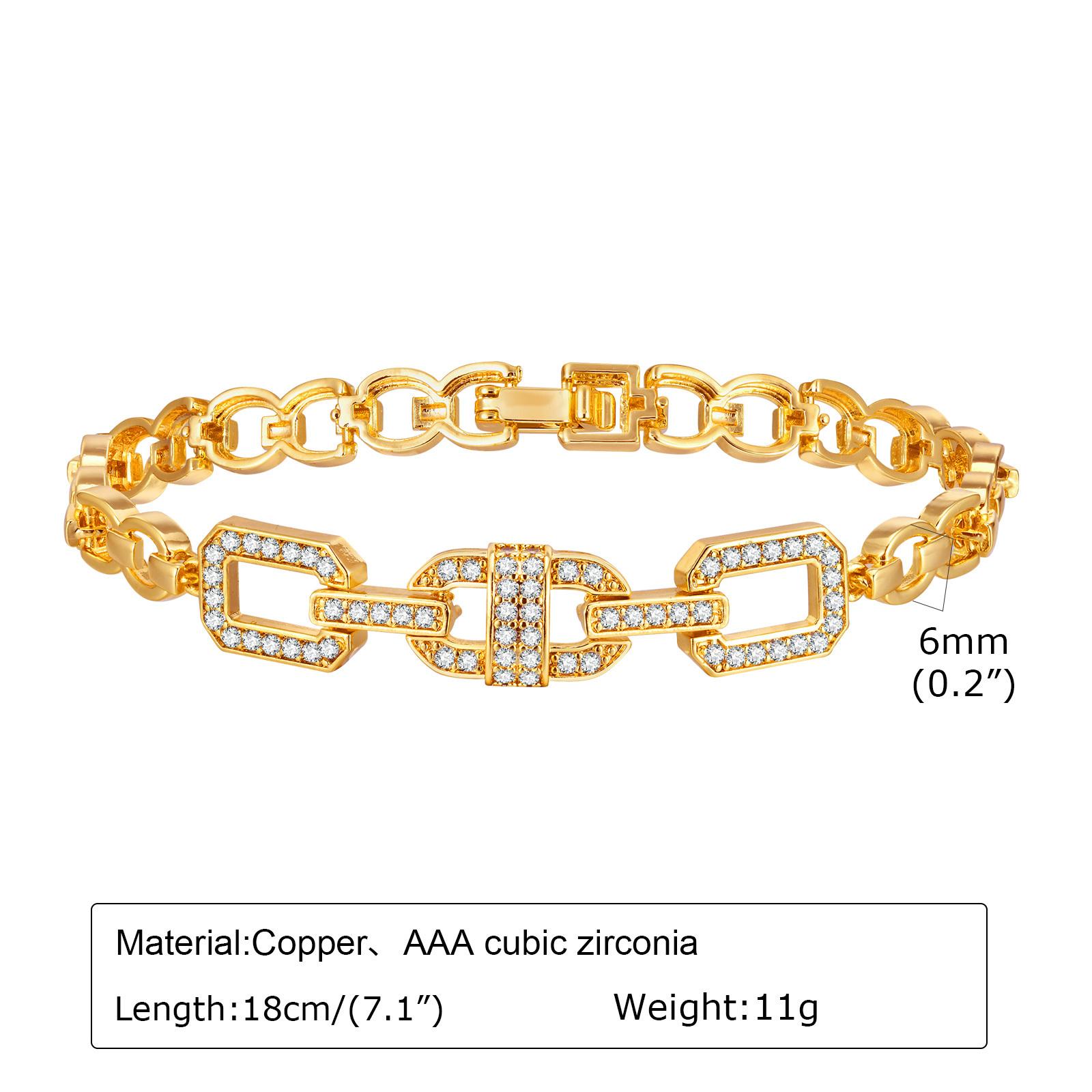 

Cubic Zirconia Leaf Bracelet, 18K Gold Plated CZ Chain Link,Bridal Zircon for Women Girlfriend