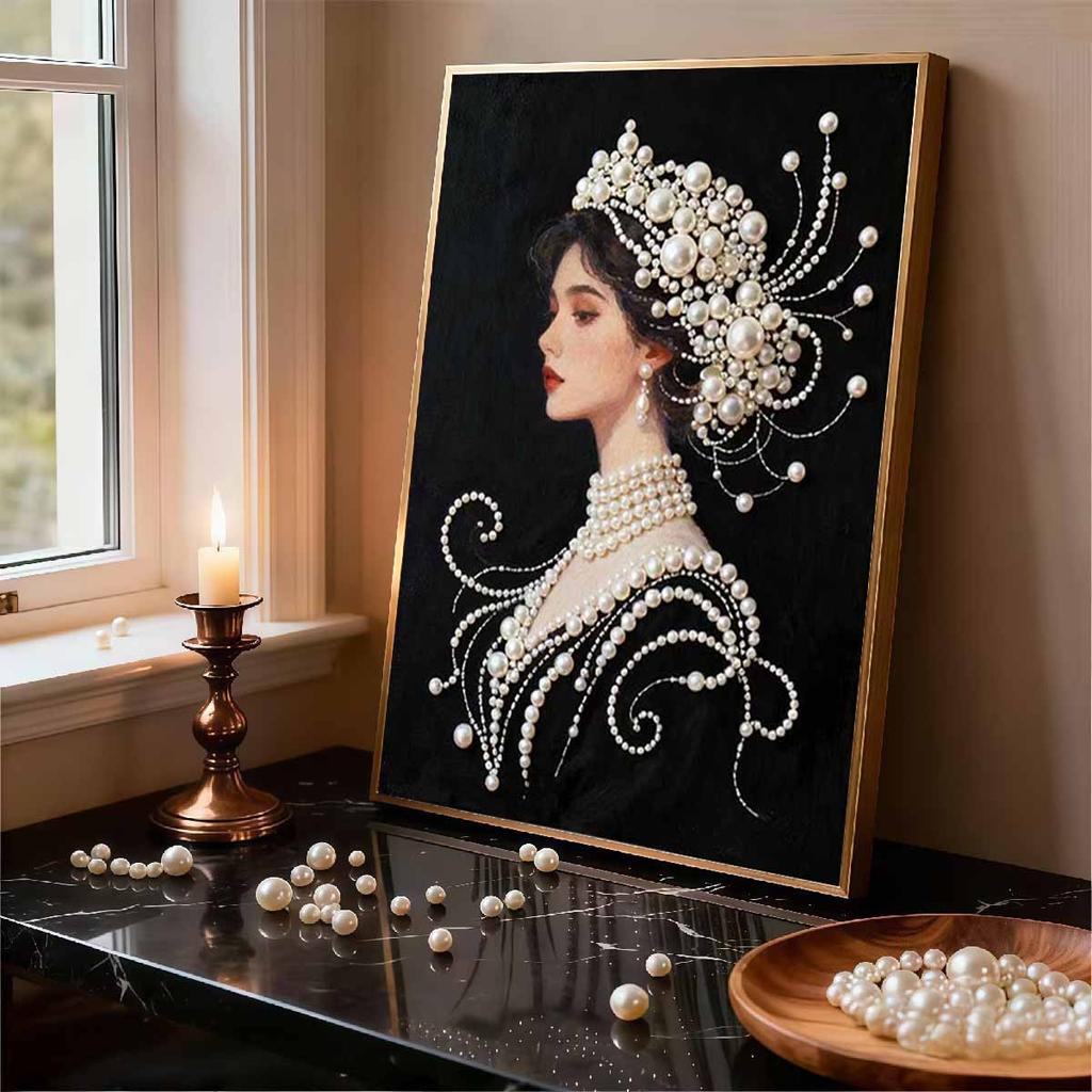 DIY Prinzessin Perlenkunst Malerei für Heimwanddekoration Perlen Edelstein Bilder Kunsthandwerk für Erwachsene/Anfänger Geschenkidee Heimdeko Ohne Rahmen