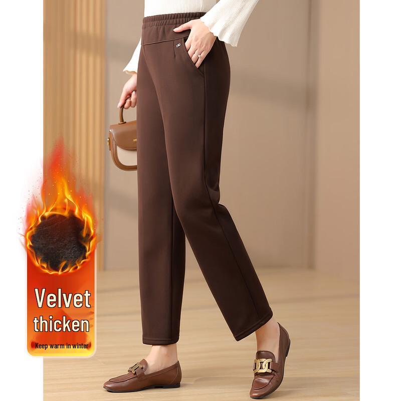 Pasit Women's Fleece Lined Straight-Leg Casual Pants