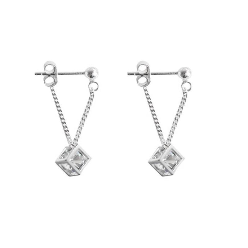 Versiunea coreeană a temperamentului colier cu ciucuri pentru femeie, proaspătă, cu zirconiu cubic, cercei cu zirconiu de dragoste