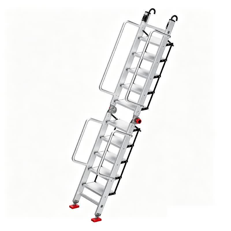 Bububu Heavy-Duty Aluminum Folding Ladder with Handrail