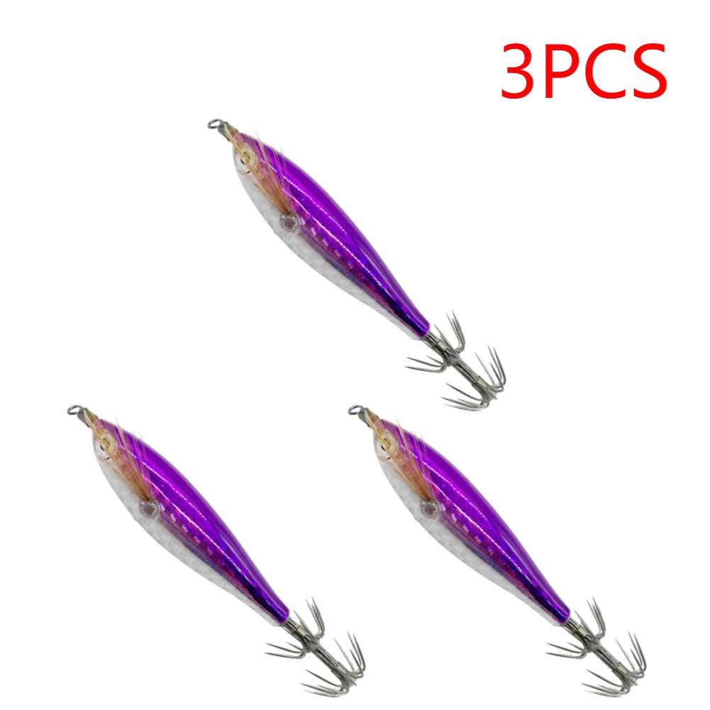 3/2/1PCS 5.5g Laser Luminous Floating Horizontal Wood Shrimp Egi Lure Squid Jigging Shrimp Hook Octopus Cuttlefish Fishing Baits