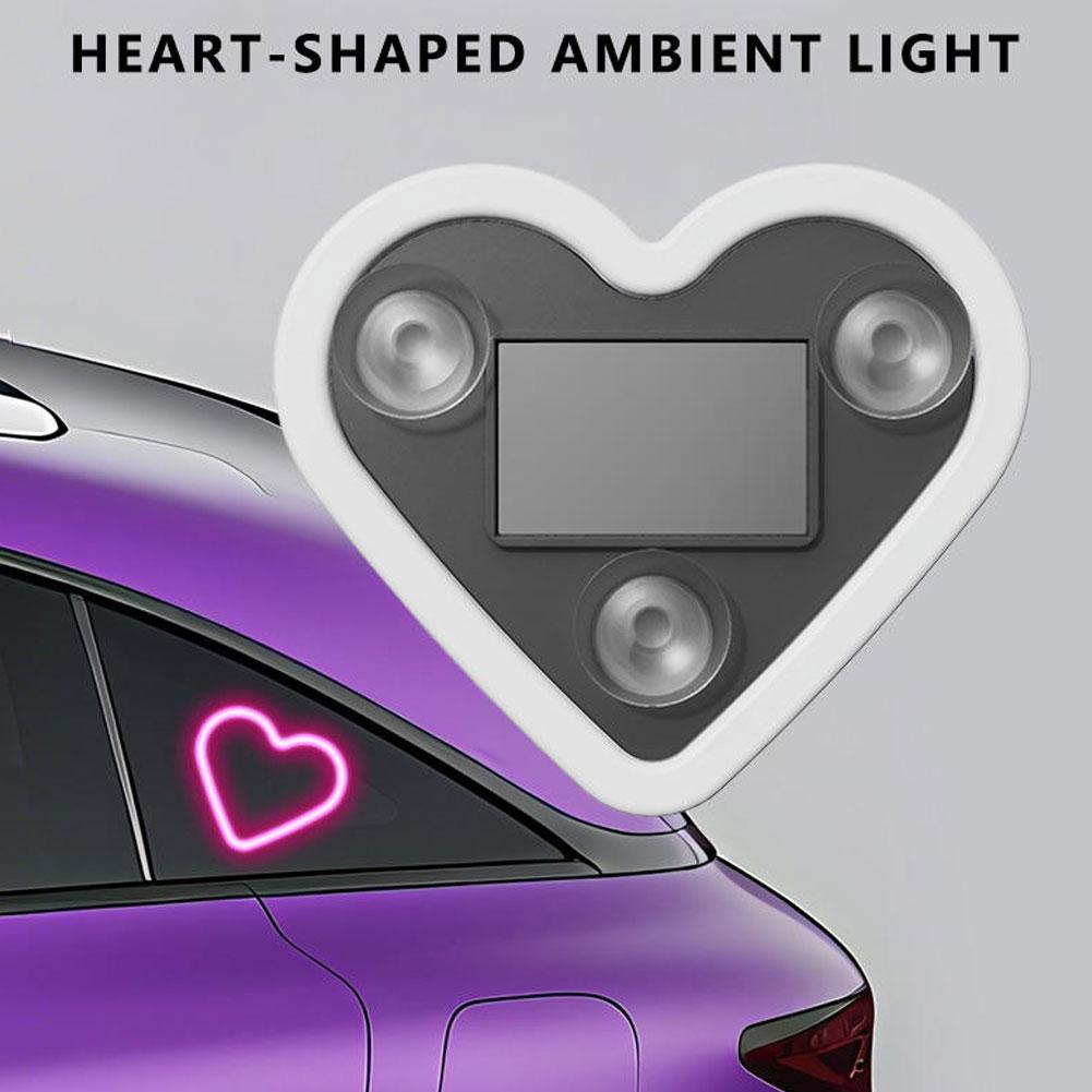 Car Solar Triangle Window Heart-shaped Light Emitting Wiring Heart-shaped LED Free Light Interior Light Atmosphere Atmosphe M1V3