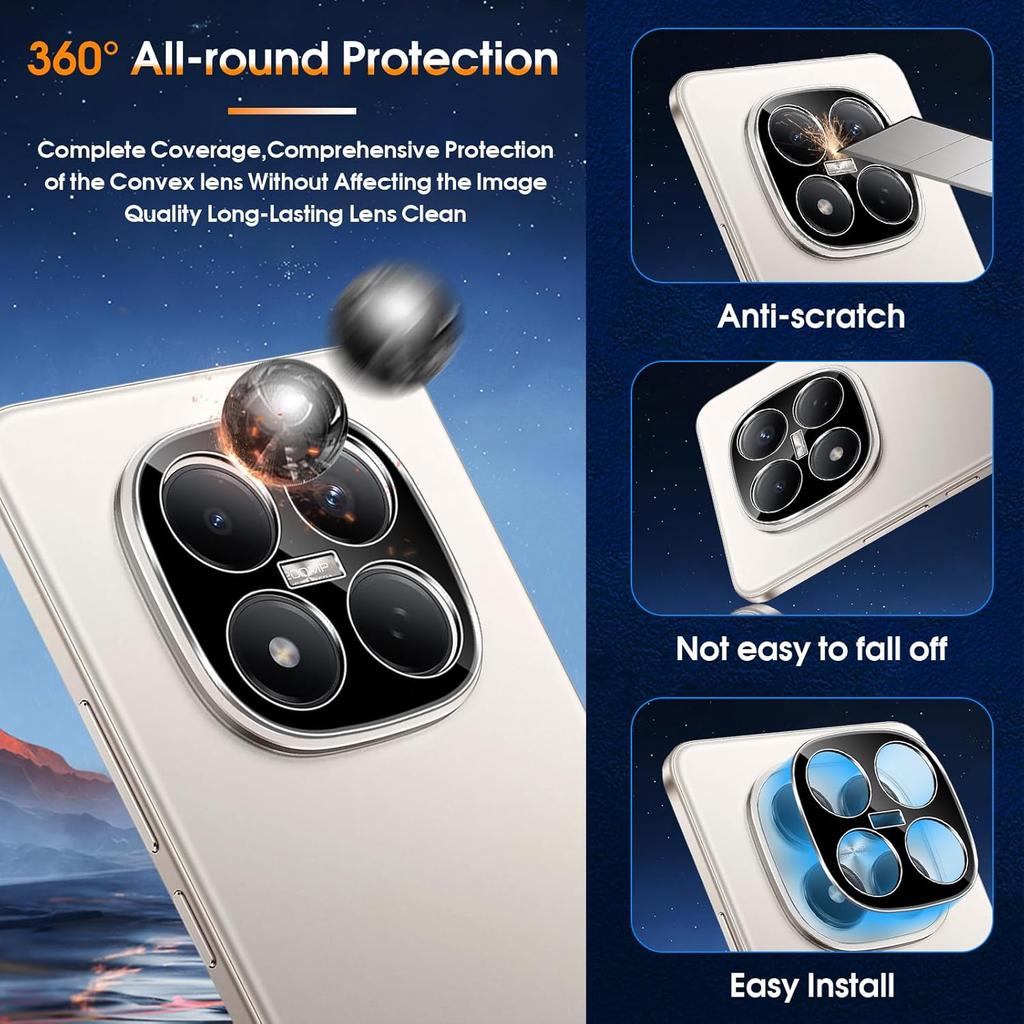 (2+2 PCS) Privacy Tempered Glass Screen Protector for Redmi Note 15 Pro 5G HD Glass Anti-Peeping Protective + Tempered Glass Camera Lens Film 4in1