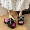 Cool Slippers Women's Summer Outer Wear Fashion Small One-word Thick Bottom Heightening Open-toed Cool Slippers Women's 2025 New