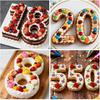 Number Cake Mold Baking Forms Moulds, 9 Pieces 0-8 Cake Number Stencils, 12 Inch Numbers Cake Pans, Flat Plastic Mold Numerical Templates Cutting for