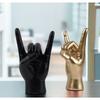 Rock Gesture Metal Gift Simple Resin Hand Ornament Home Bar Office Desktop Decorations