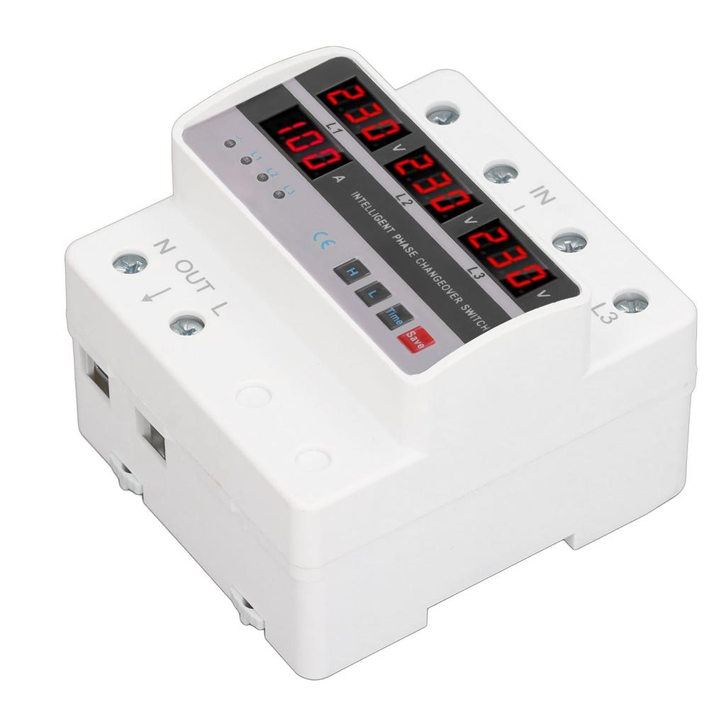 3 Phase Voltage Transfer Switch DIN Rail Mounted Electrical Selector Switch Voltage Current Protection Device AC220V