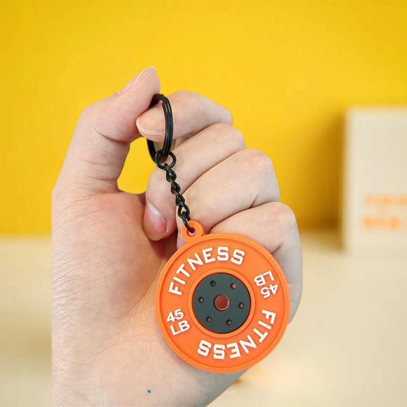 2025 New Barbell Keychain Silicone Dumbbell Keychain Gym Gifts For Gym Lovers Fitness Trainer Gift Backpack Car Key Pendant
