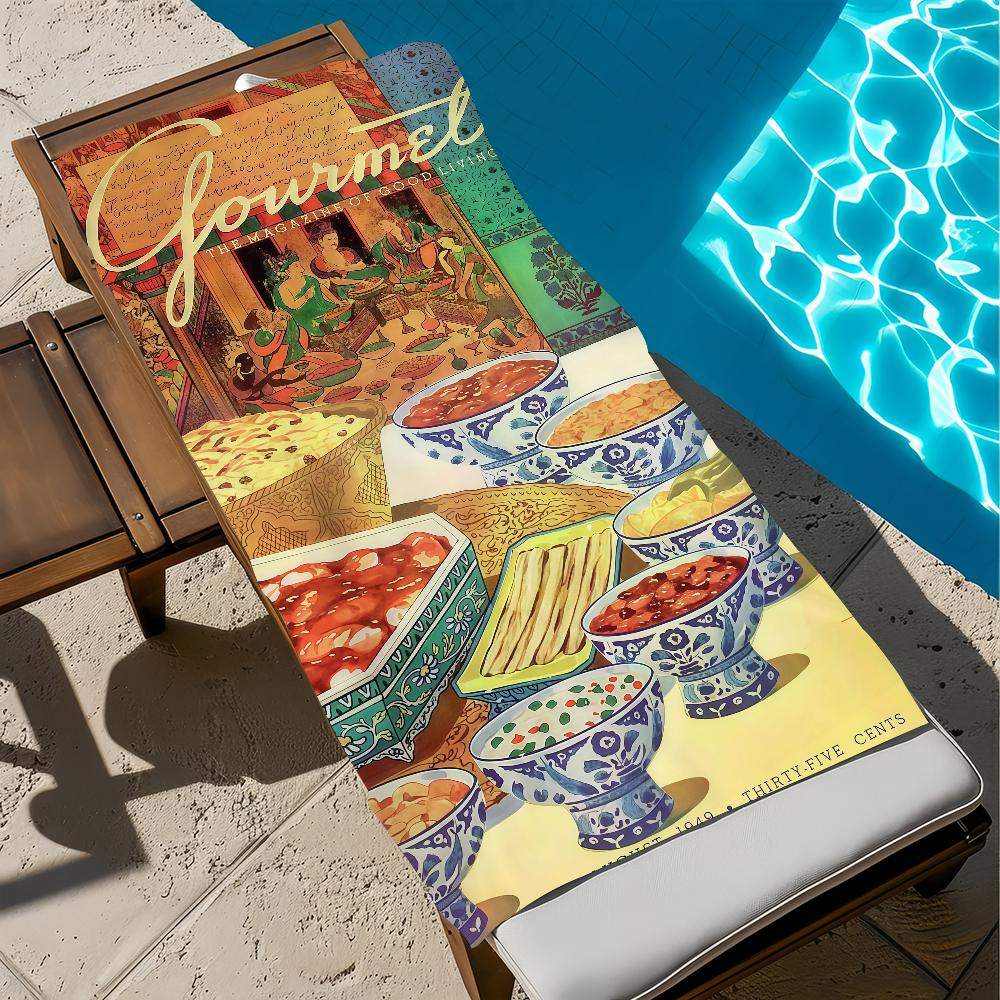 Conde Art Nast Prints Towel Large Quick-Drying Microfiber Soft Beach Towel for Travel Fitness Sauna Bathing Camping