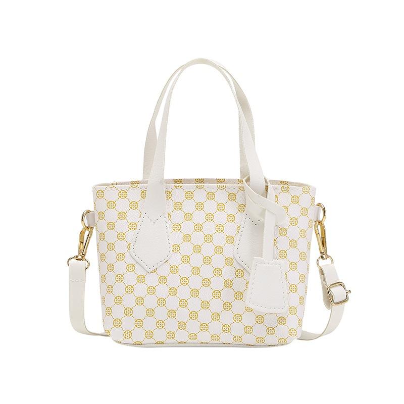 Retro Printed Portable Bucket Bag Versatile Texture Large Capacity Shoulder Crossbody Women's Bag