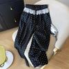 Petite Lace Polka Dot Straight-Leg Casual Pants for Women - Lazy, Loose, and Slimming Wide-Leg Style for 150cm Height