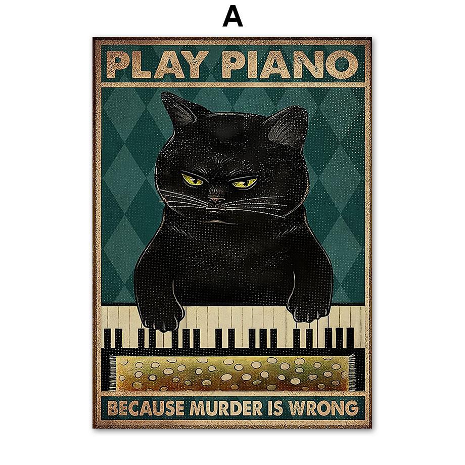 

Винтажная кофейная туалетная бумага, кошачий бар, клуб, плакаты и пинты, скандинавская настенная живопись на холсте, абстрактные картины для декора ванной комнаты 30x40cm No Framed