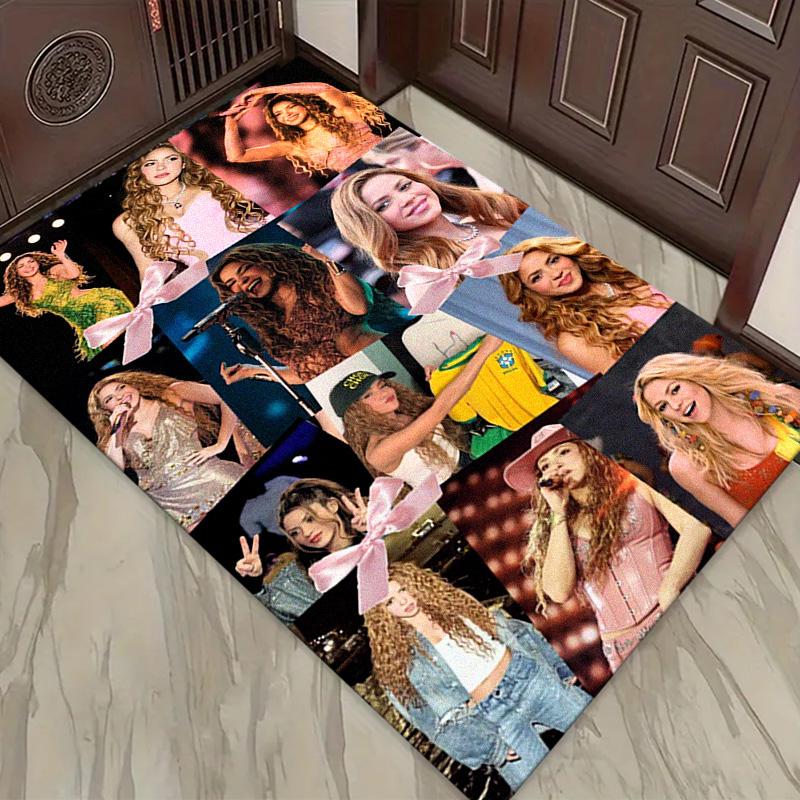 Tappeto Tappeto Poster Shakira per Soggiorno Camera da Letto Casa Decorazione Divano, Tappetino Antiscivolo per Giochi Bambini