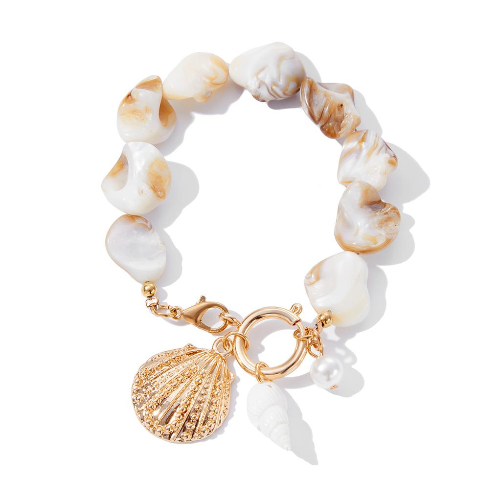 Ocean Wind Natural Shell Piece Flower Necklace Women'S Fashion Conch Scallop Shell Pendant Necklace