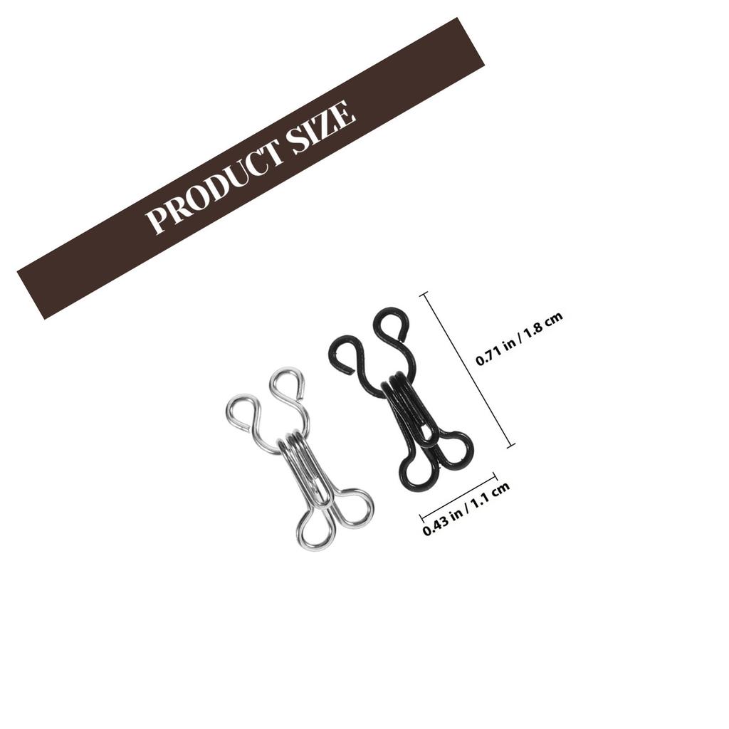 50 Pezzi Ganci Occhiello Metallici Resistenti Chiusure da Cucito per Reggiseno Riparazione Abbigliamento Gonne Pantaloni Progetti di Artigianato Gioielli