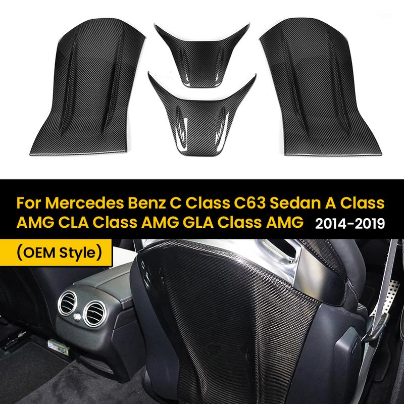 Real Dry Carbon Fiber Sticky Seat Backrest Cover for Benz C Class C63 Sedan A Class AMG CLA Class AMG GLA Class AMG 2014-2019