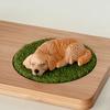 2pcs Golden Retriever Statue Set Car Ornaments and Decorations Cute Labrador Creative Decorative Sleeping Replica Model