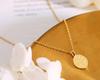 Leaf Oval Pendant Necklace for Women - Gold Plated, Fade-Resistant Titanium Steel