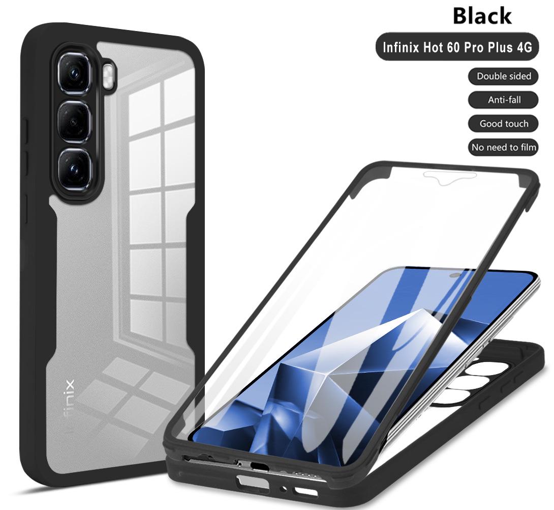 Прозрачный чехол Qicai для Infinix HOT60Pro, HOT60/ HOT60i HOT60Pro+ чёрный