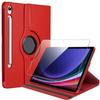 Case + Tempered Glass - BOOLING - Samsung Galaxy Tab S9 - 360° Rotatable - Red - Optimal Protection
