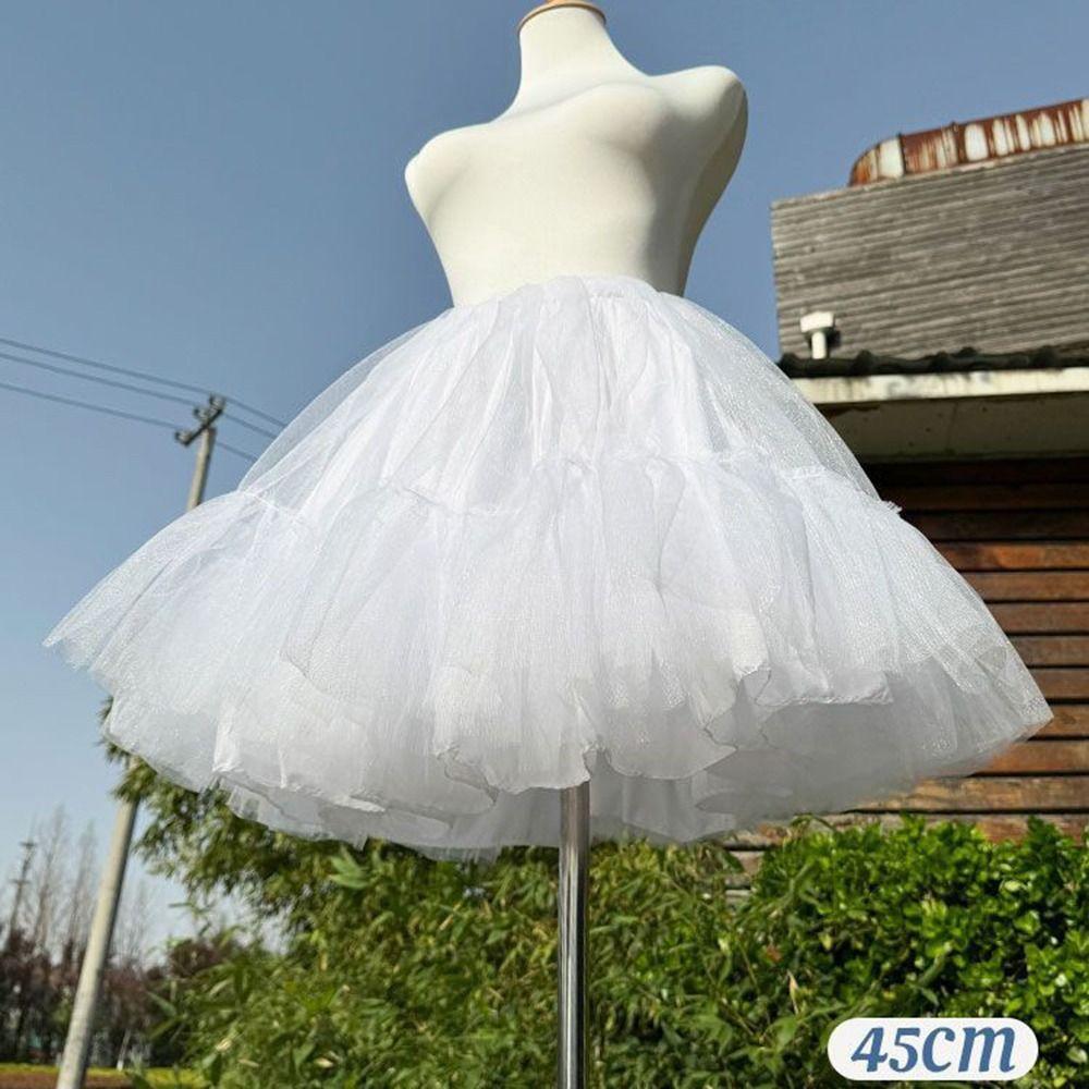 Soft Mesh Lolita Petticoat Boneless Design Tutu Puffy Skirt Ball Gown Underskirt  Wedding Dress