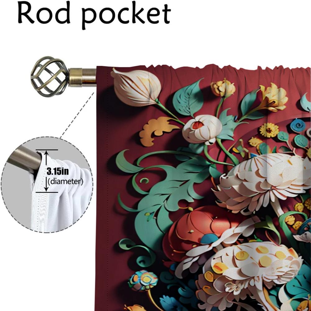 3D Printing Kitchen Curtains for Camera Partition Blackout Curtain for Room 2 Panel Home Interior Curtains Blinds Shades Living