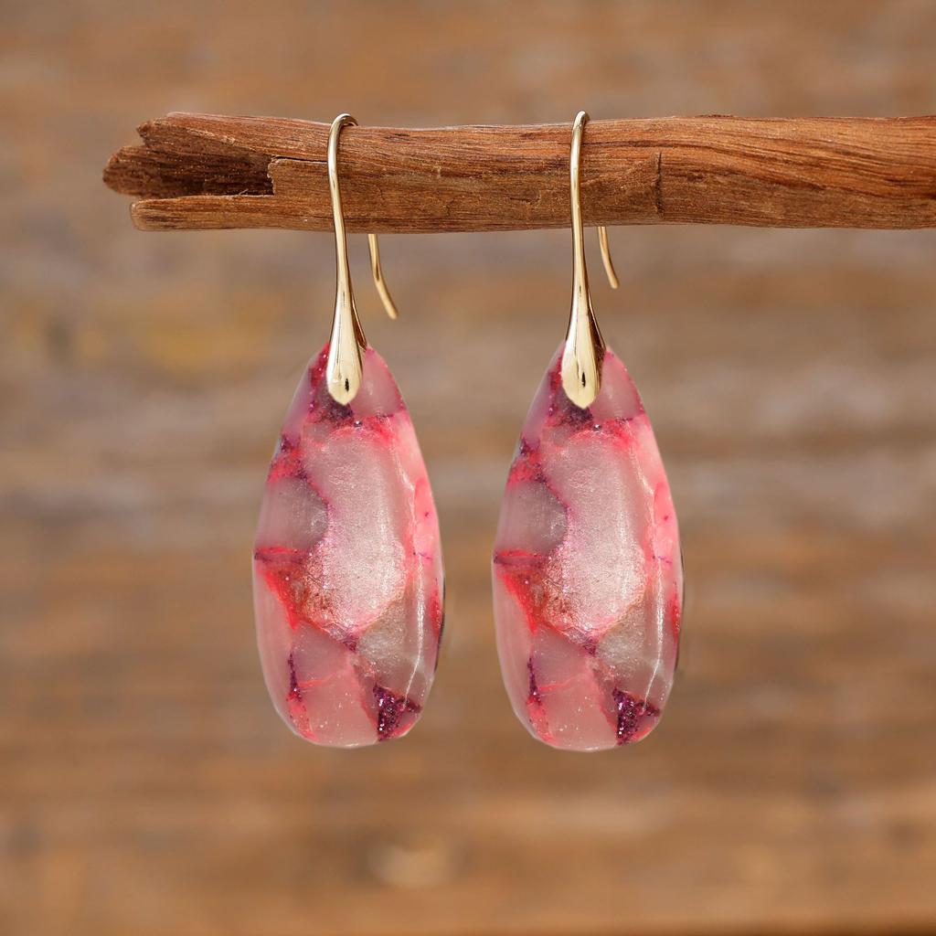 Bohemian Emperor Stone Water Drop Pendant Earrings European and American Popular Jewelry Accessories