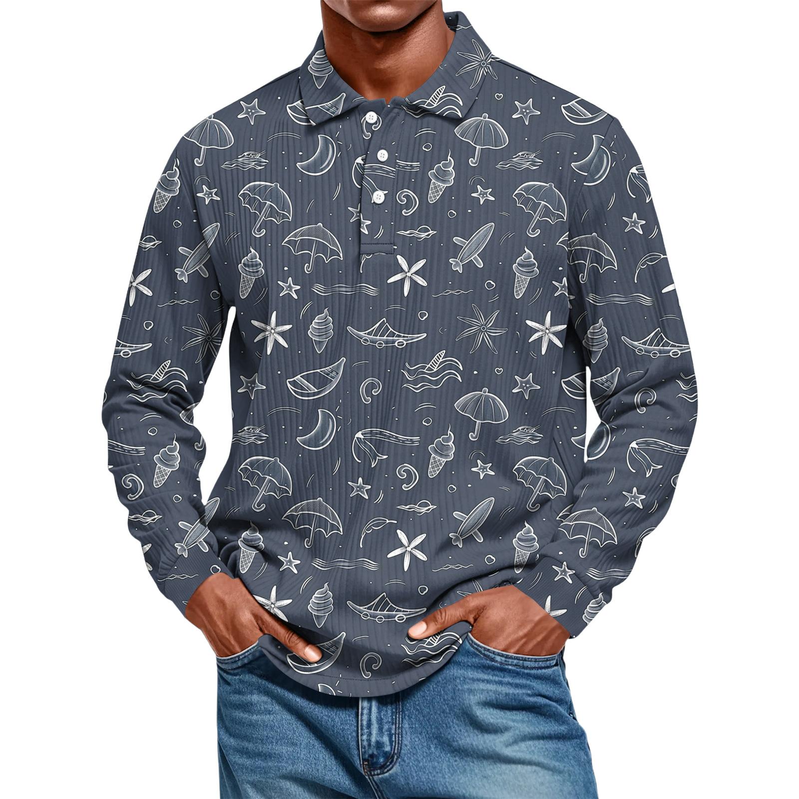 

Мужская повседневная рубашка свободного кроя однотонная с длинным рукавом M тёмно-синий