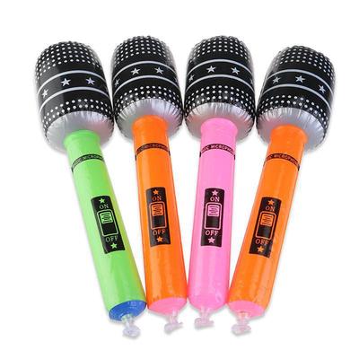 6 Stück aufblasbares Plastikmikrofon 24 cm Partygeschenk Kinderspielzeug Geschenk (Zufällige Farbe)