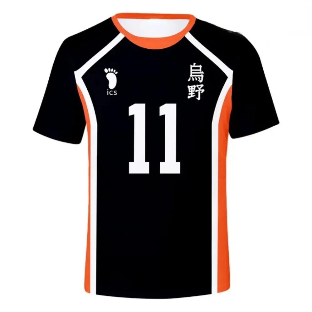 T-shirt Estiva Haikyuu a Maniche Corte da Uomo Abbigliamento da Allenamento Squadra di Pallavolo Donna Casual Stampata Abbigliamento Genitore Adulto Manica Corta