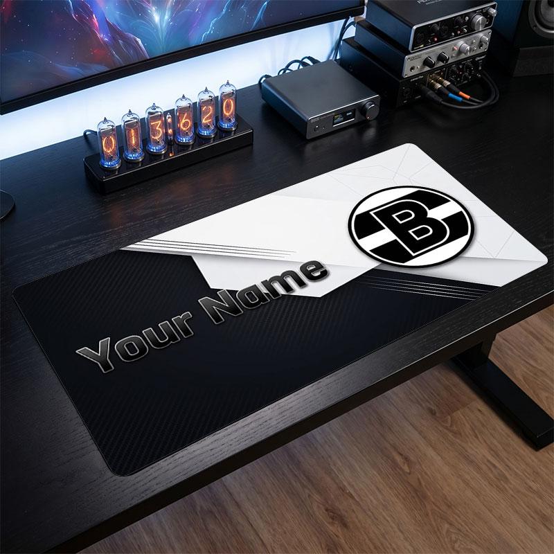 Borussia Mönchengladbach Individuelles Großes Mauspade, Personalisierter Namens-Textdruck, Fußball-Logo Rutschfeste Schreibtischmatte Gaming-Geschenk