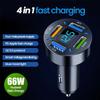66 W 4 porty USB PD Szybka ładowarka samochodowa QC3.0 typu C Szybka ładowarka samochodowa Rozdzielacz gniazda zapalniczki samochodowej do iPhone'a Xiaomi