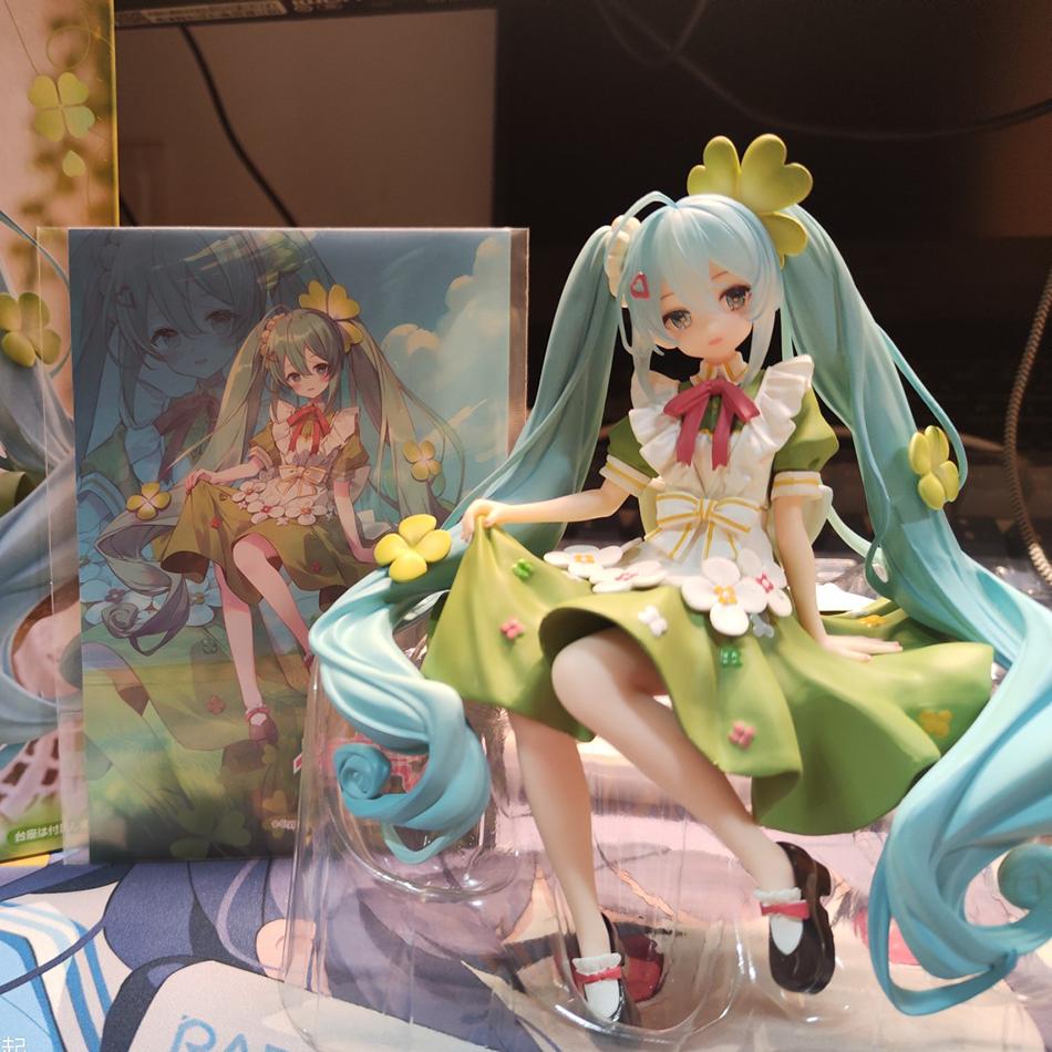 Hatsune Miku Flower Fairy Hatsune Figure MIKU Lucky Grass Fairy Model Anime Beautiful Girl Table Ornament Gift