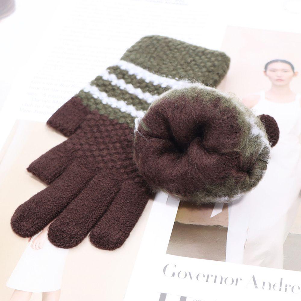 Writing Women's Knitted Gloves Ladies Winter Accessories Show Two Fingers Korean Style Mittens