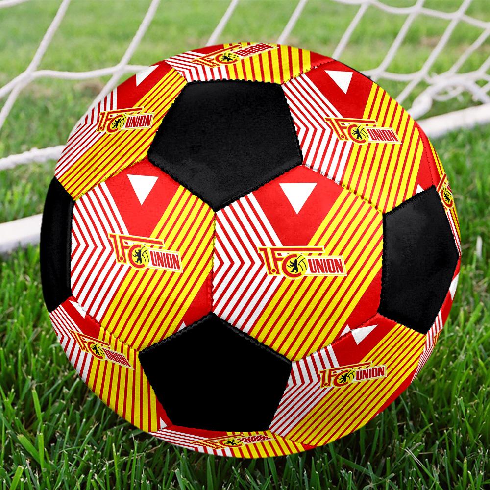 1. FC Union Berlin Indoor Soccer Ball Colorful All Ages Size 5 Machine Stitched PVC Competition Ready Durable High-Bounce