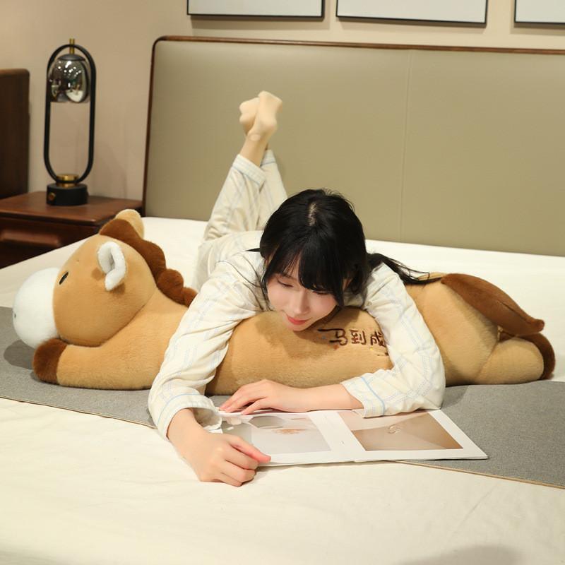Horse Plush Pillow Large Soft Animal Cushion For Home Decor And Relaxing Comfort