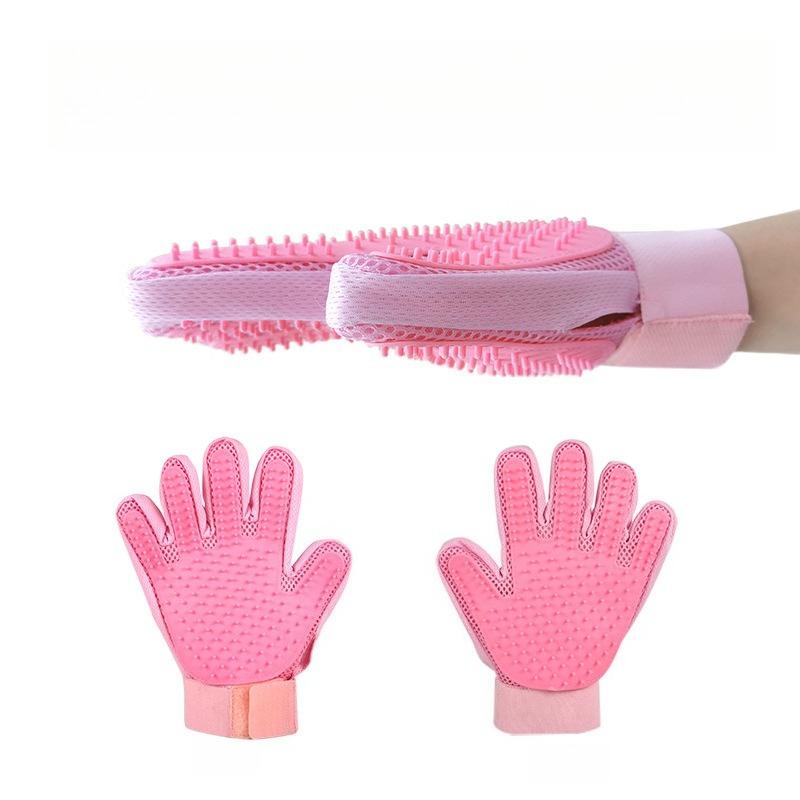Pet Supplies Double Sided Hair Removal Gloves Massage Bath Beauty Cleaning Mittens Universal for Both Hands Anti Scratch and Bite Cat and Dog Gloves