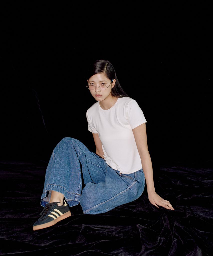 Editeom Fold Wide Denim Pants - Blue