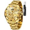 Men's Watch G2926GG-GG Gold Analog Quartz Waterproof Date Business Stylish Chronograph