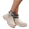 2025 Thick Sole Martin Boots Women's Plus Size Warm Knitted Platform Martin Boots New Plus Size