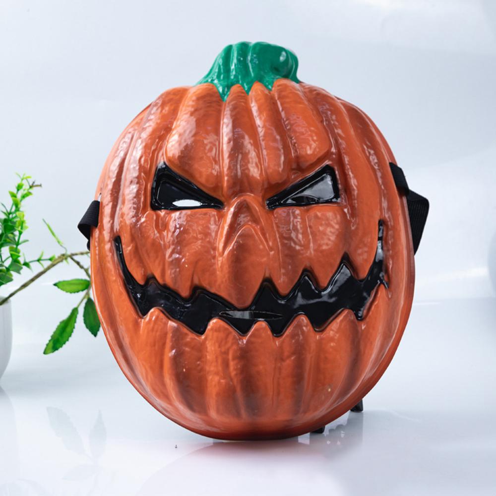 Halloween Horror Pumpkin Head Mask Masquerade Costume Mask Halloween Party Decor Props Supplies Full Face PVC Spoof Masks