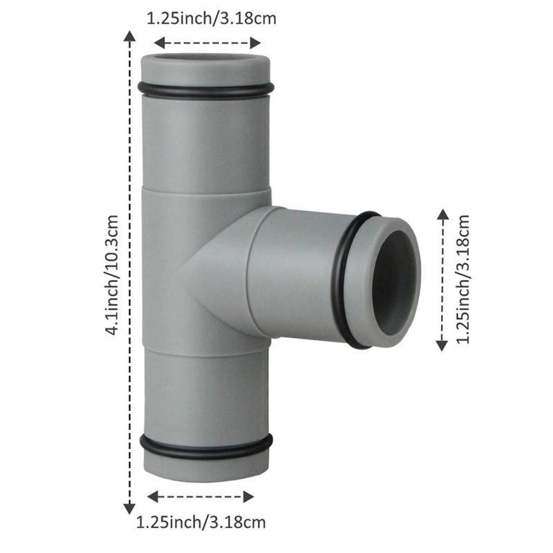 Poolschlauchverbinder 32mm T-förmig Schwimmbadfilterpumpe Rohrverbindung Poolzubehör Universal Pool 1,25 Zoll Schlauchverbinder