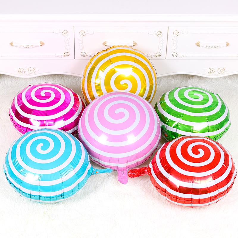 18-inch Round Lollipop Aluminum Foil Balloon for Children s Birthday Party Purple Lollipop Aluminum Foil