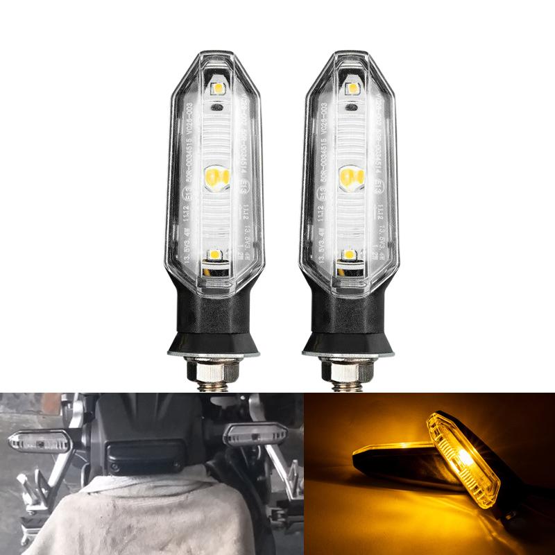 Motorcycle LED Turn Signal Lights 3LED 12V Indicator Amber Light LED Motorcycle Signal Turn Signal Lamp For Honda Yamaha