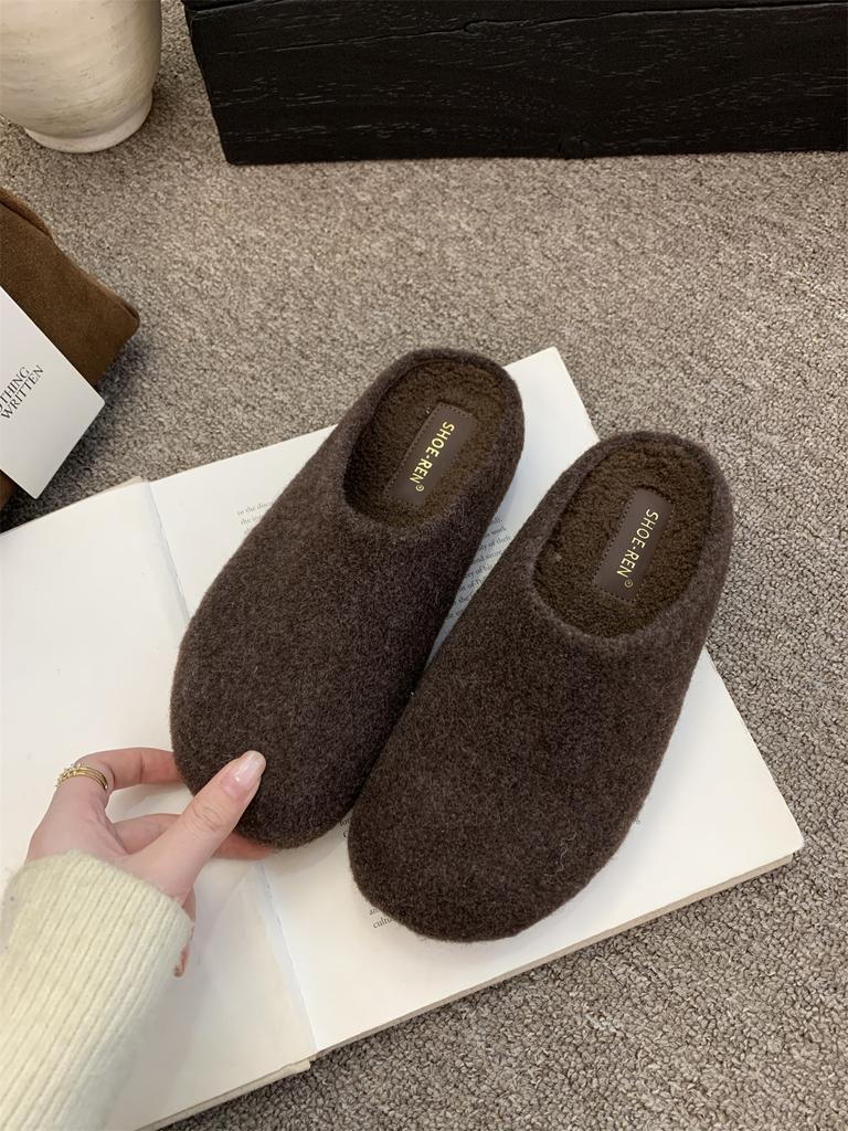 Walking Cozy Solid Color Half Slipper Women's Comfort Outdoor Minimalist Style Design Women's Holiday Footwear Mules